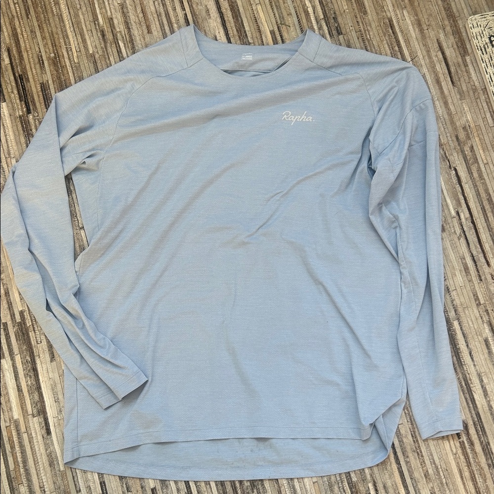 Rapha Men's Light Blue Long Sleeve Tee